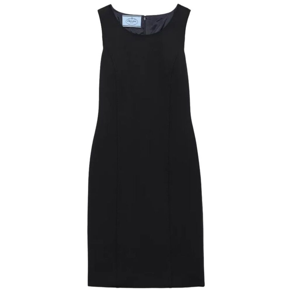Prada Women Abito Midi In Lana Elasticizzata